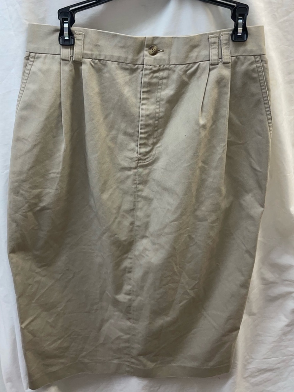 EHL non wrinkle cotton Classic Beige Pencil Skirt ladies sz 14